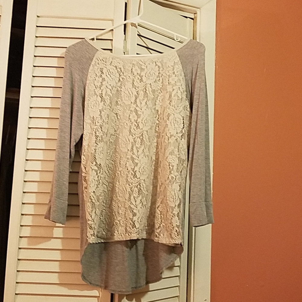 Gray and lace shirt